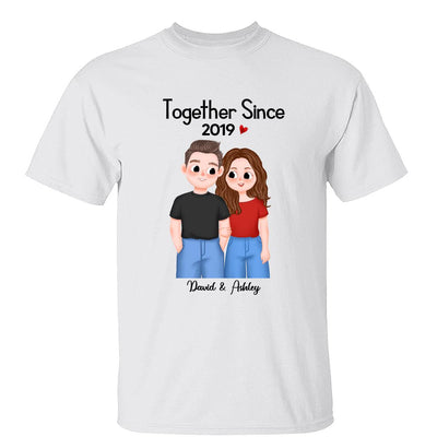 Cute Illustration Couple Together Since Gift For Him For Her Personalized Shirt