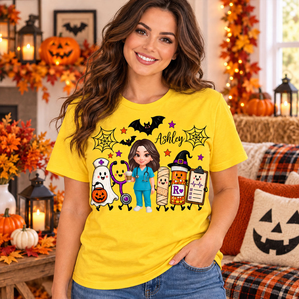 Halloween Cute Nurse Things - Personalized Shirt - Halloween Shirt For Nurse