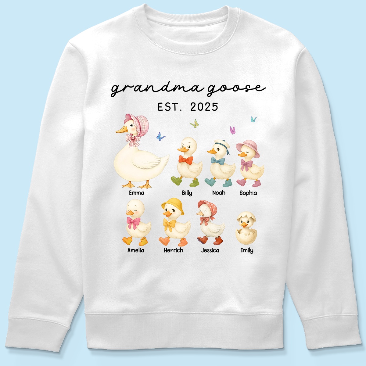Grandma Goose Mama Goose And Kids Personalized Shirt, Gift