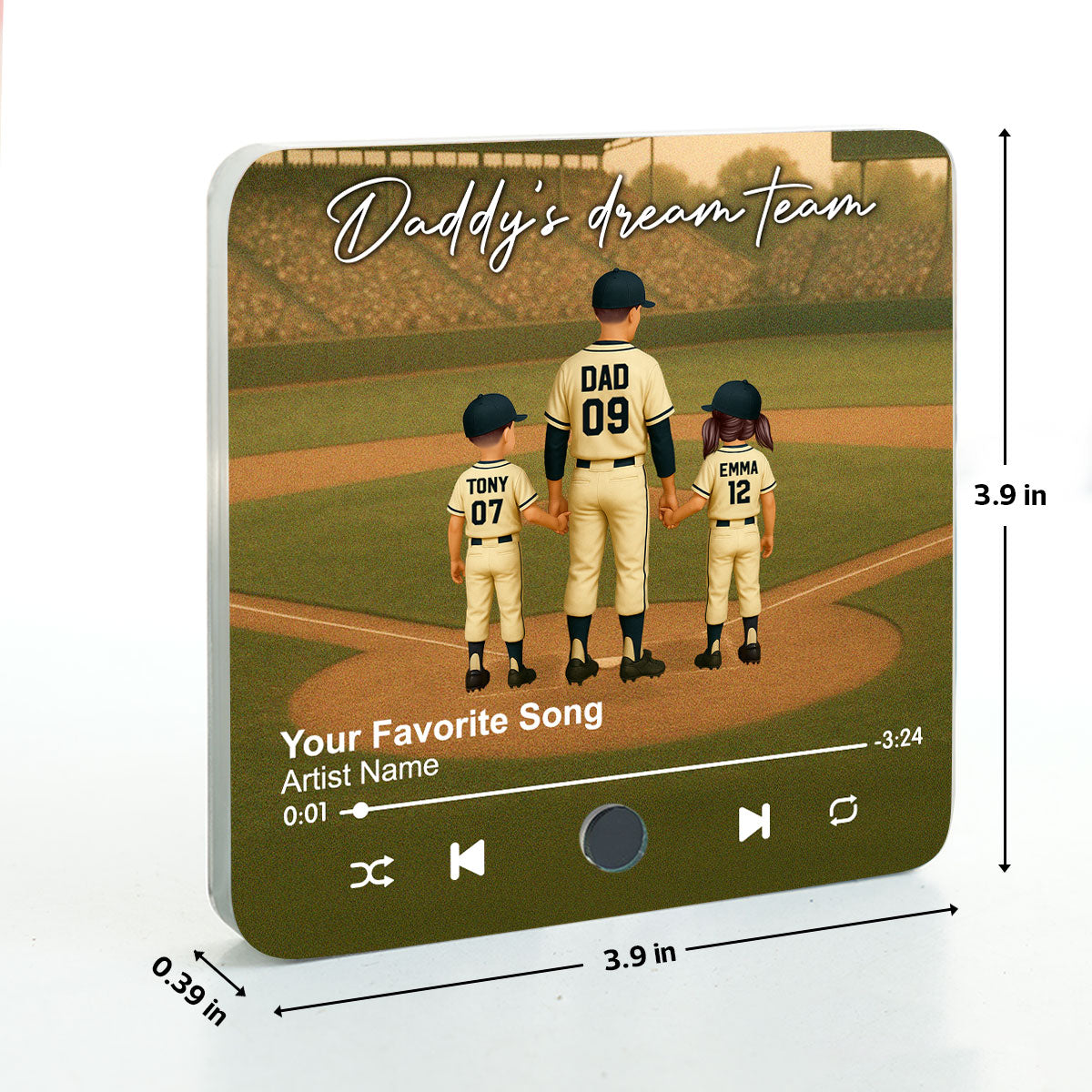 We Caught The Best Dad Man & Kids Standing Personalized Music Fridge Magnet