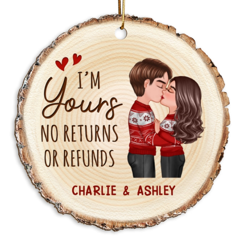 Doll Couple Kising Wood Slice Printed Personalized Wooden Ornament