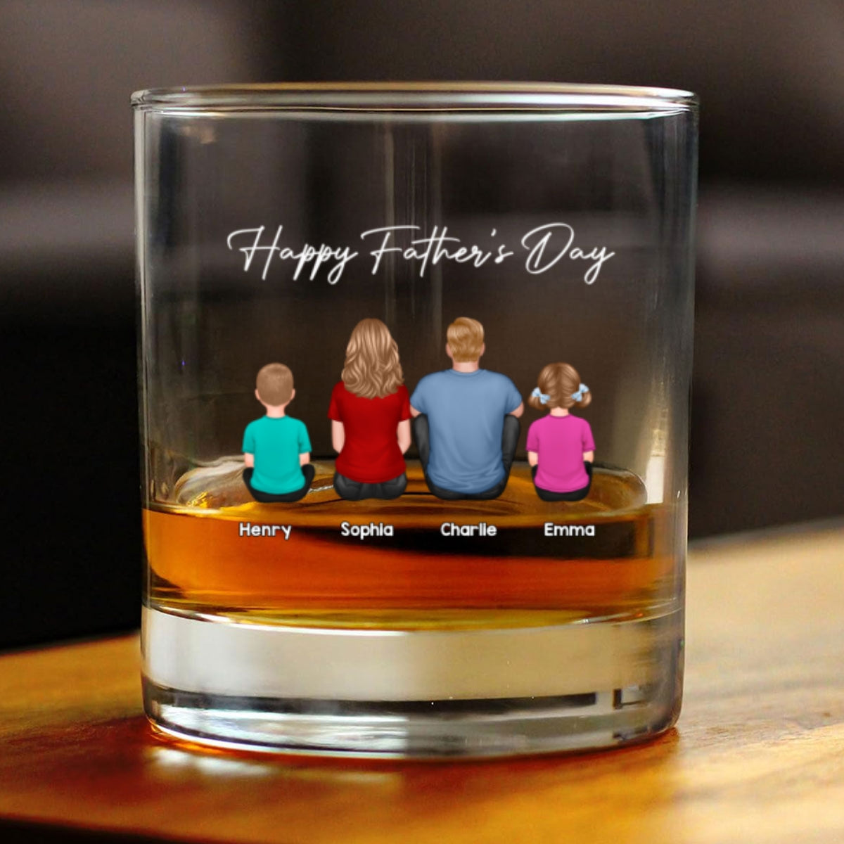 Daddy's Team Personalized Wine Glass, Heartfelt Father's Day Gift For Dad