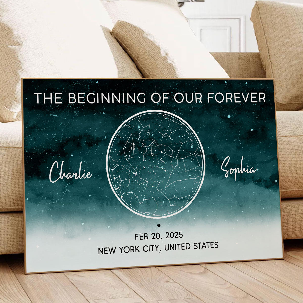 Starry Night Eternal Love Couple Custom Star Map Anniversary Date Personalized Poster| Anniversary Gift, Wedding Gift For Couple
