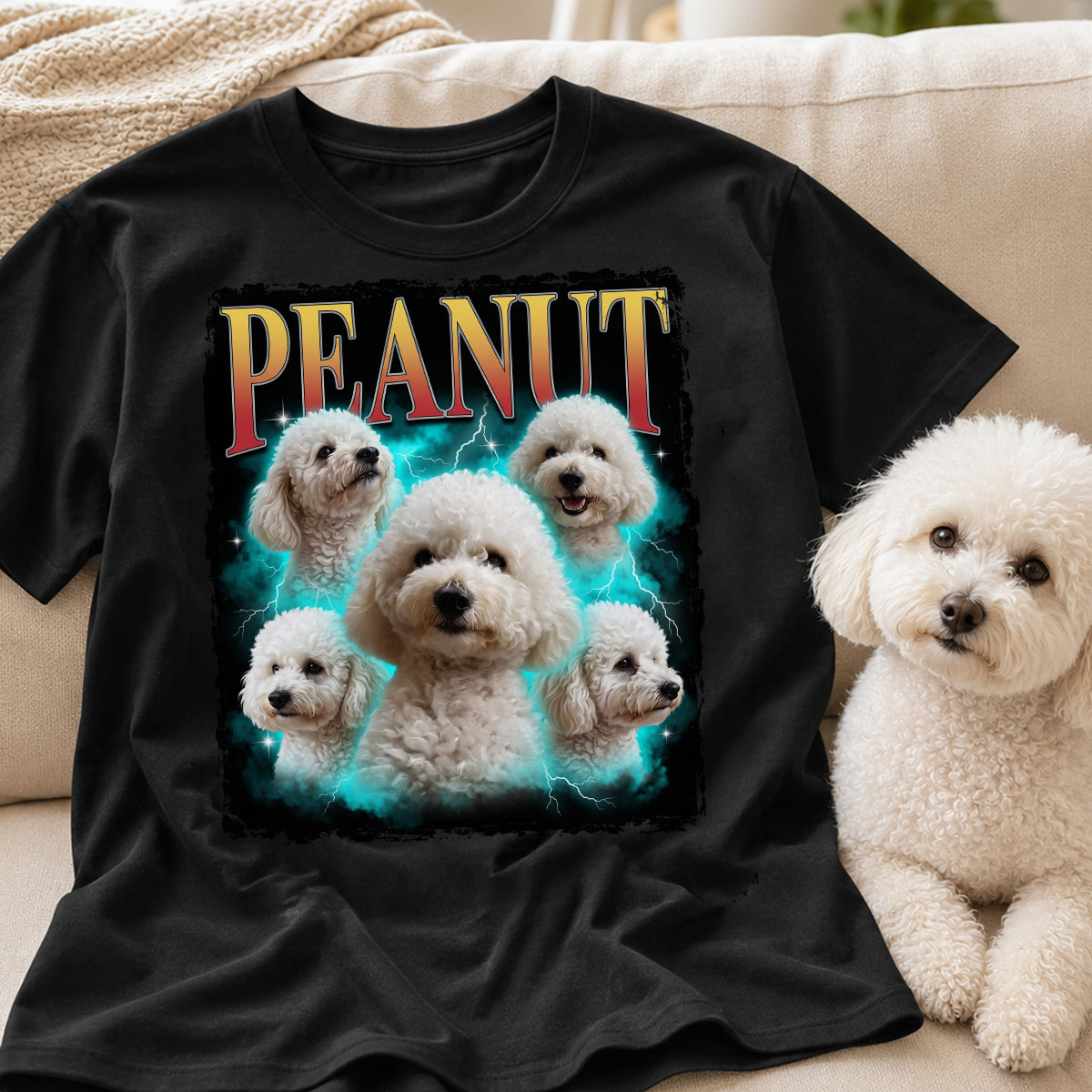 Custom Vintage 90s Dog Cat Pet - Personalized T-Shirt - Retro Bootleg Tee, 90s Rap Group Bootleg Tee