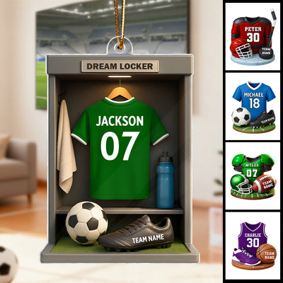 Custom Sports Keepsake - Personalized Acrylic Ornament - Christmas Gift for Son, Daughter, Grandson, Granddaughter