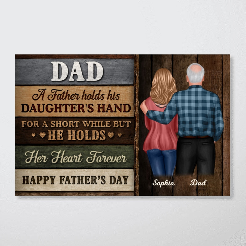 Colored Wood Pallets Texture To Dad From Daughter Son Personalized Poster| Heartfelt Father's Day Gift For Dad