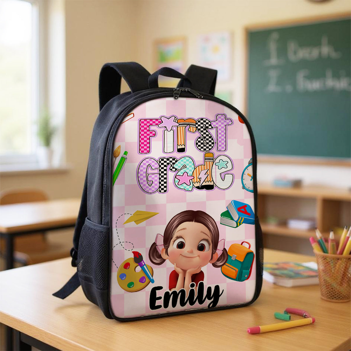 Preppy Back to School Personalized Backpack, Kid's Backpack for School