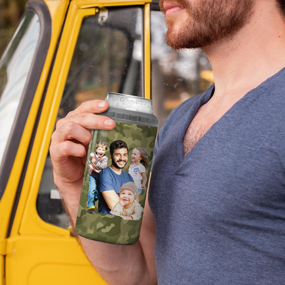 Best Dad Ever Nation Flag Photo Inserted Father‘s Day Gift Personalized 4 In 1 Can Cooler