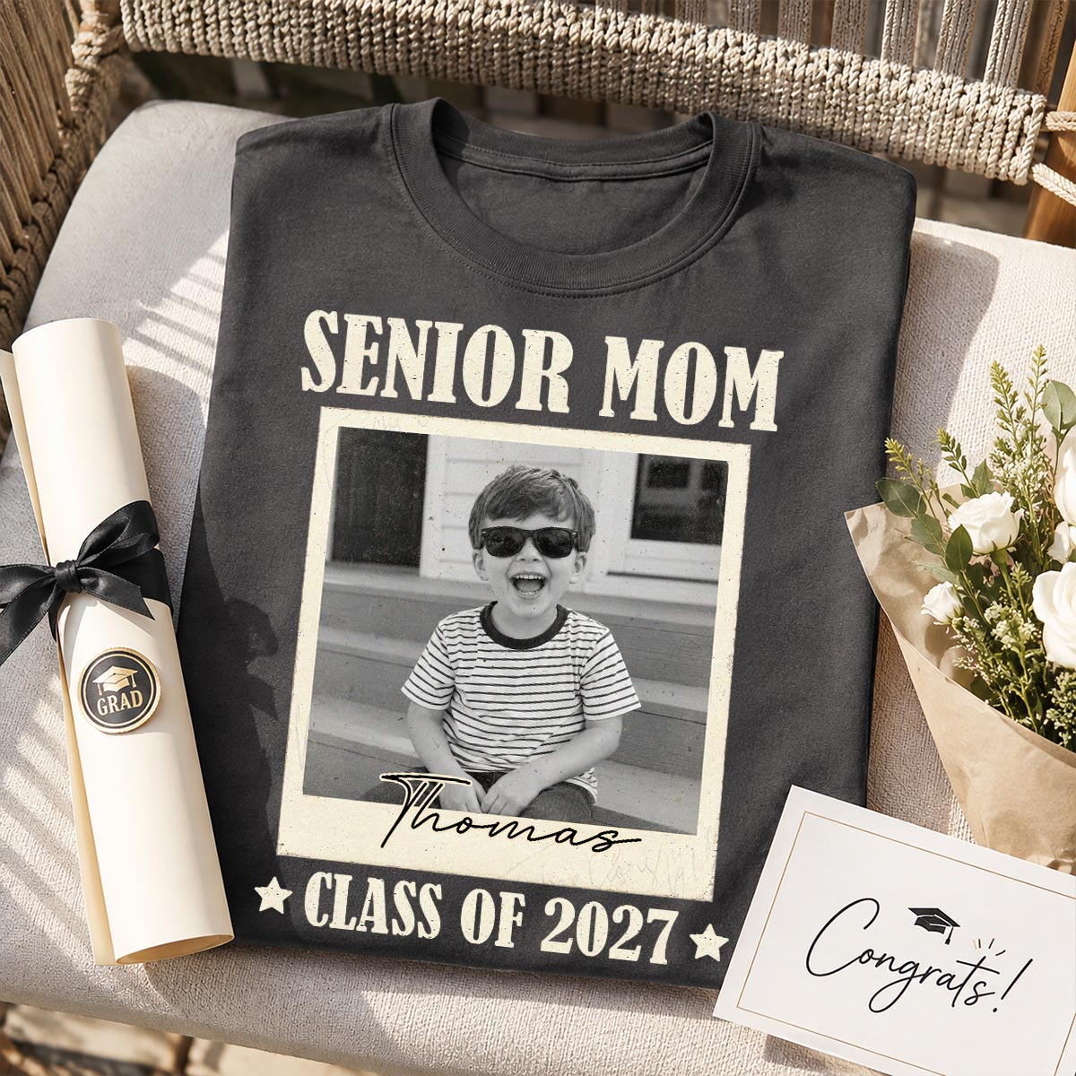 Senior Mom Dad Graduate Custom Photo - Personalized Shirt
