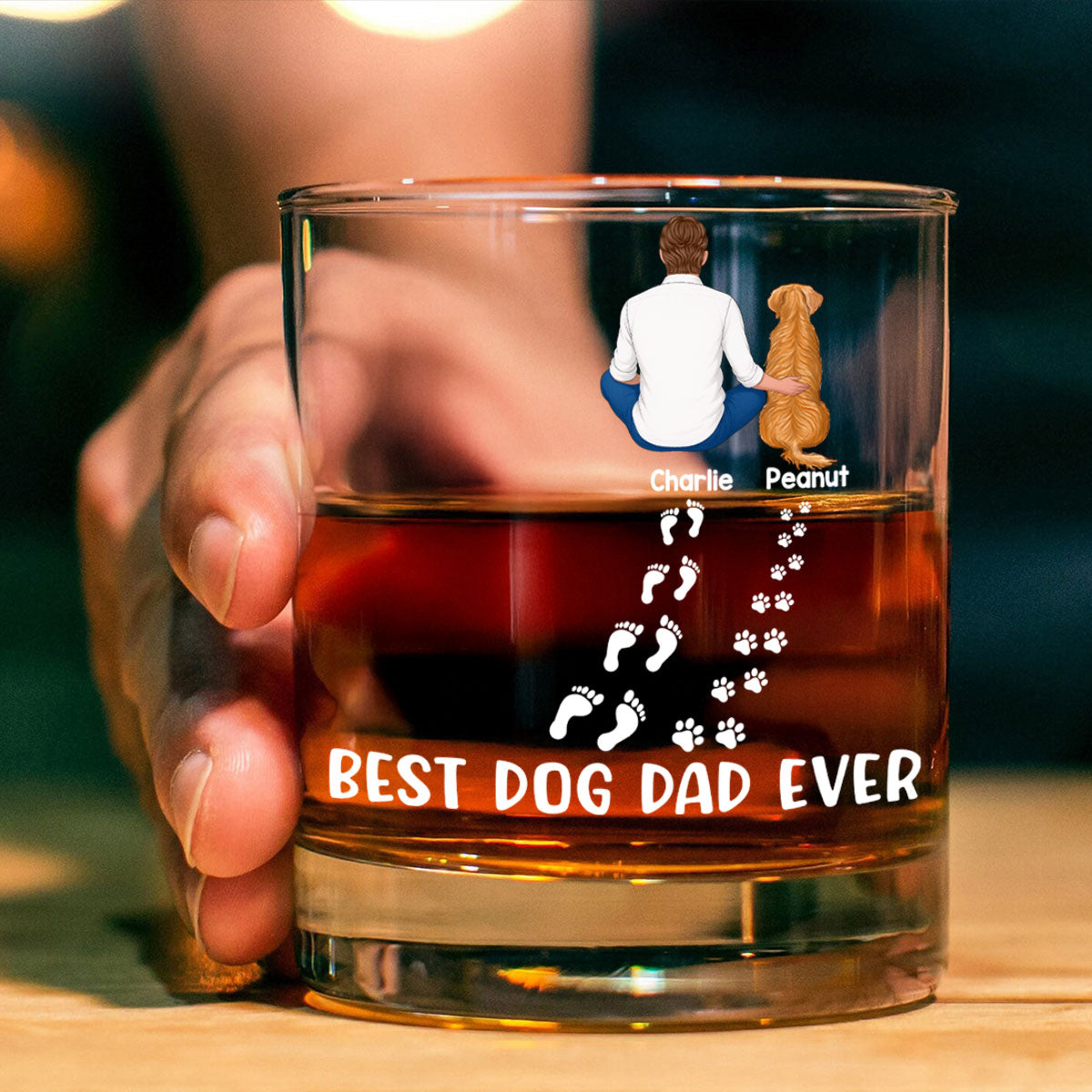 Best Dog Dad Ever Personalized Wine Glass, Father's Day Gift for Dog Dads