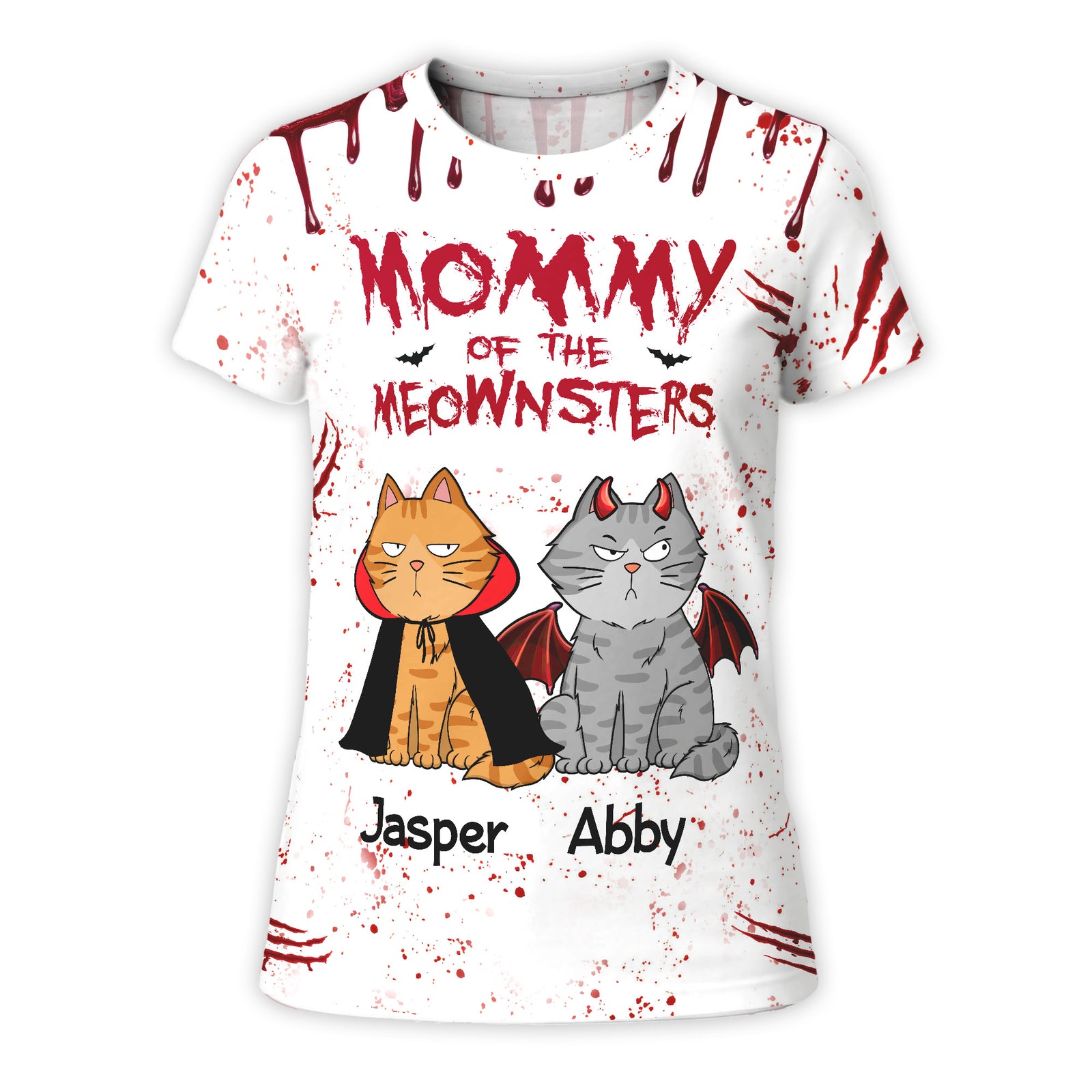 Halloween Mommy Daddy Of The Monsters Cats - Personalized 3D Shirt
