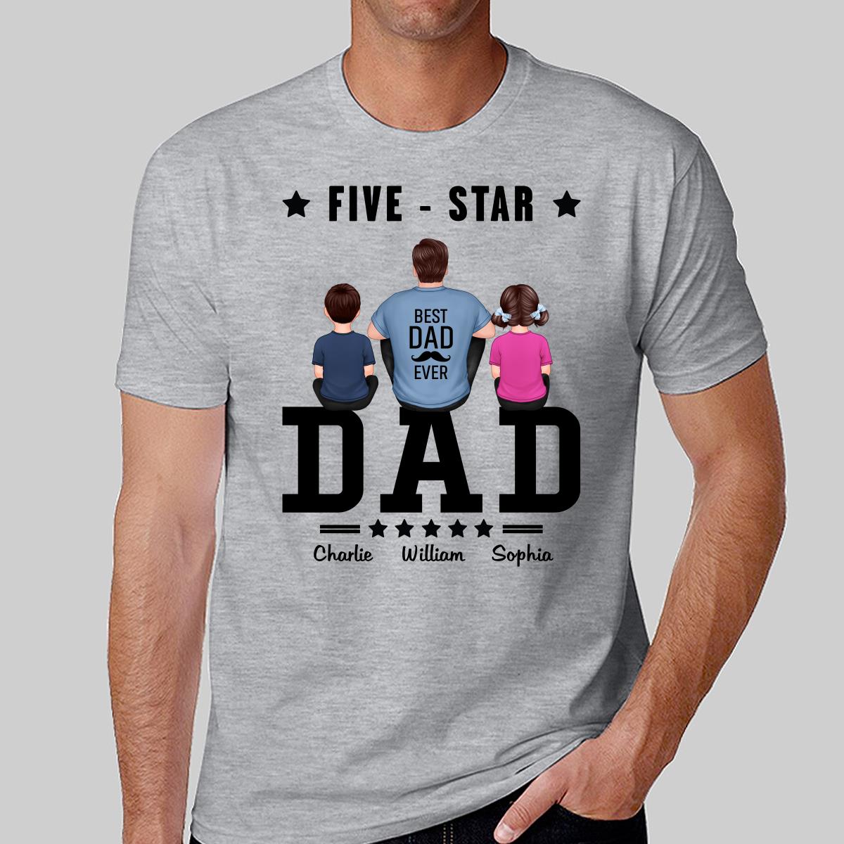 Five Star Dad Father‘s Day Gift Personalized Shirt
