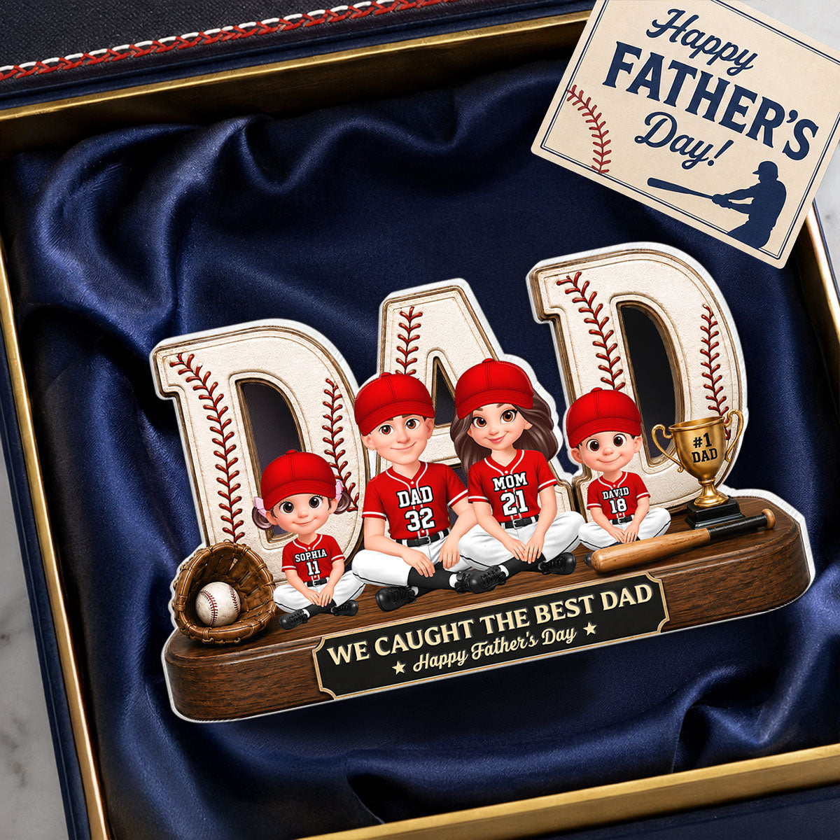 Baseball Legend Daddy's Dream Team - Personalized Acrylic Block Plaque - Father's Day Gift For Dad