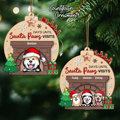 Sleeps Until Santa Paws Visits Dogs Personalized Countdown Ornament, Christmas Gift For Dog Lovers