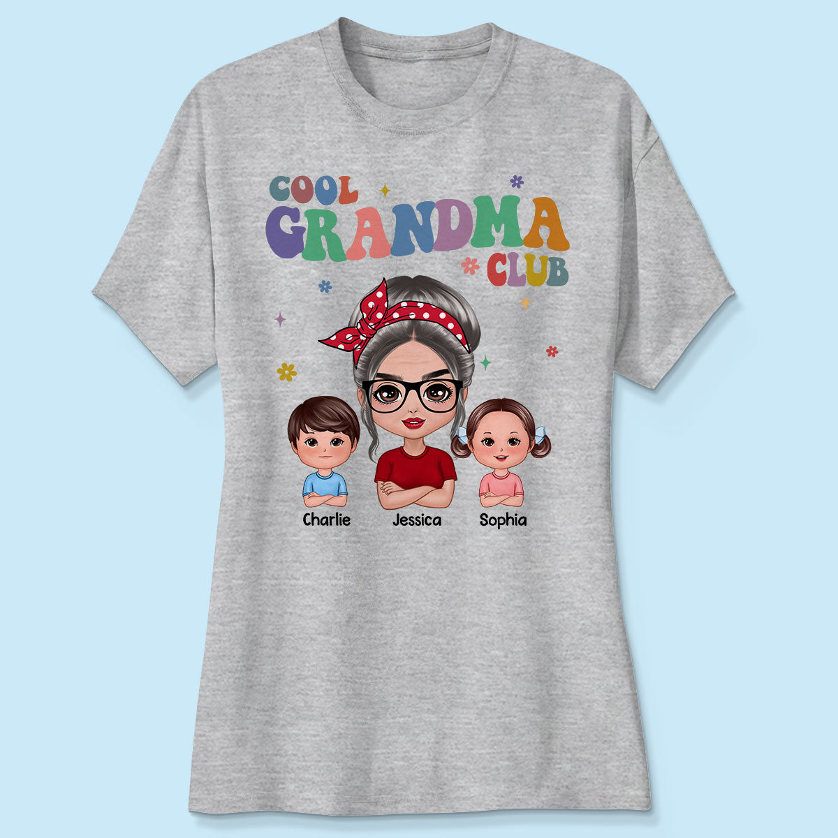 Cool Grandma Club Grandma And Grandkids Personalized Shirt