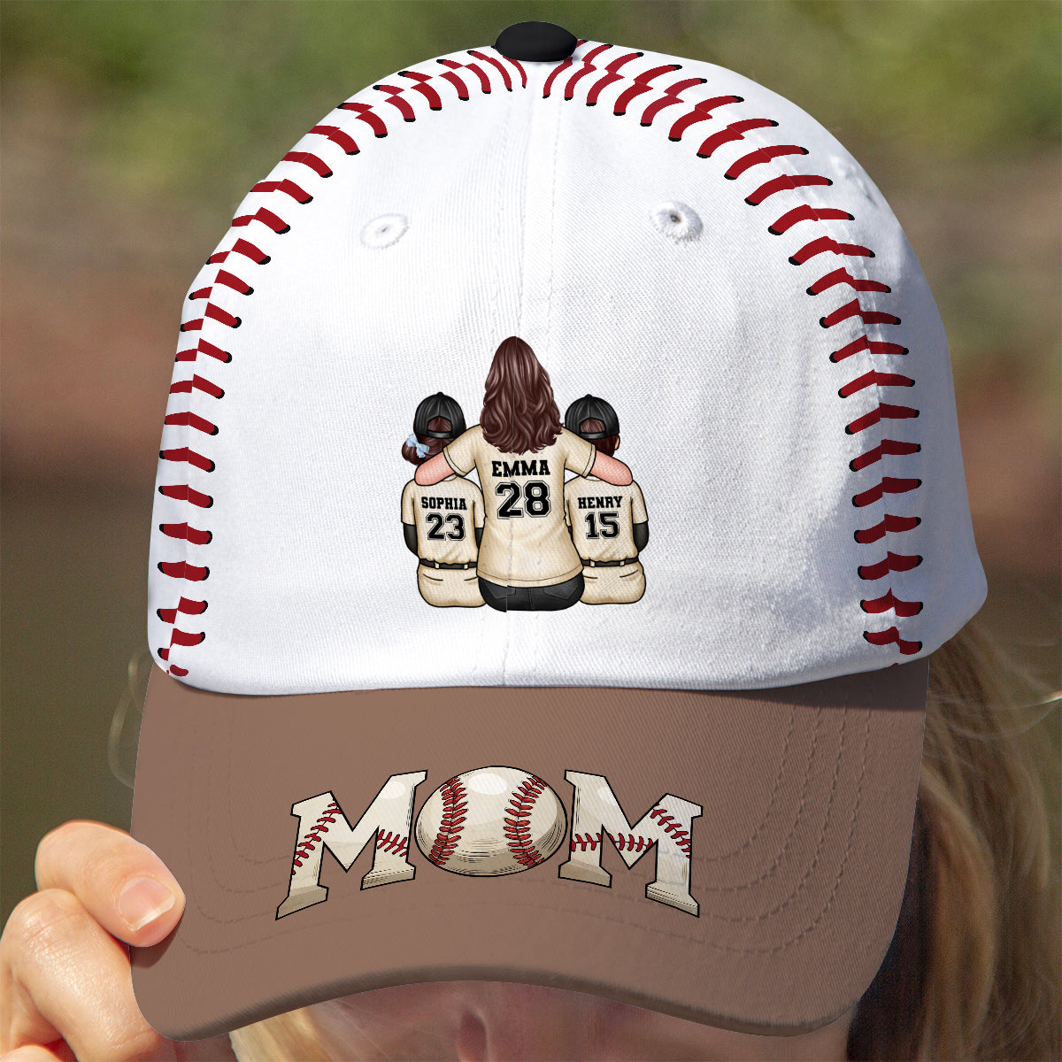 Baseball, Softball Mom And Kids Personalized Cap, Gift