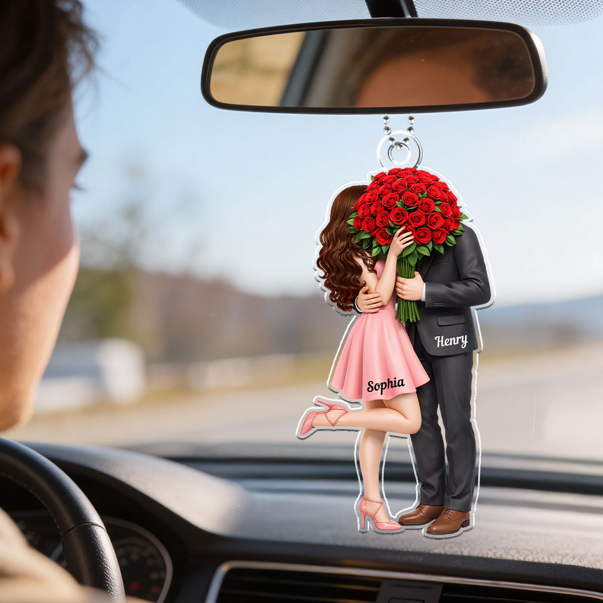 Forever Without Saying a Word Elegant Couple - Personalized Car Hanger - Valentine's Gift For Him, For Her, For Couple