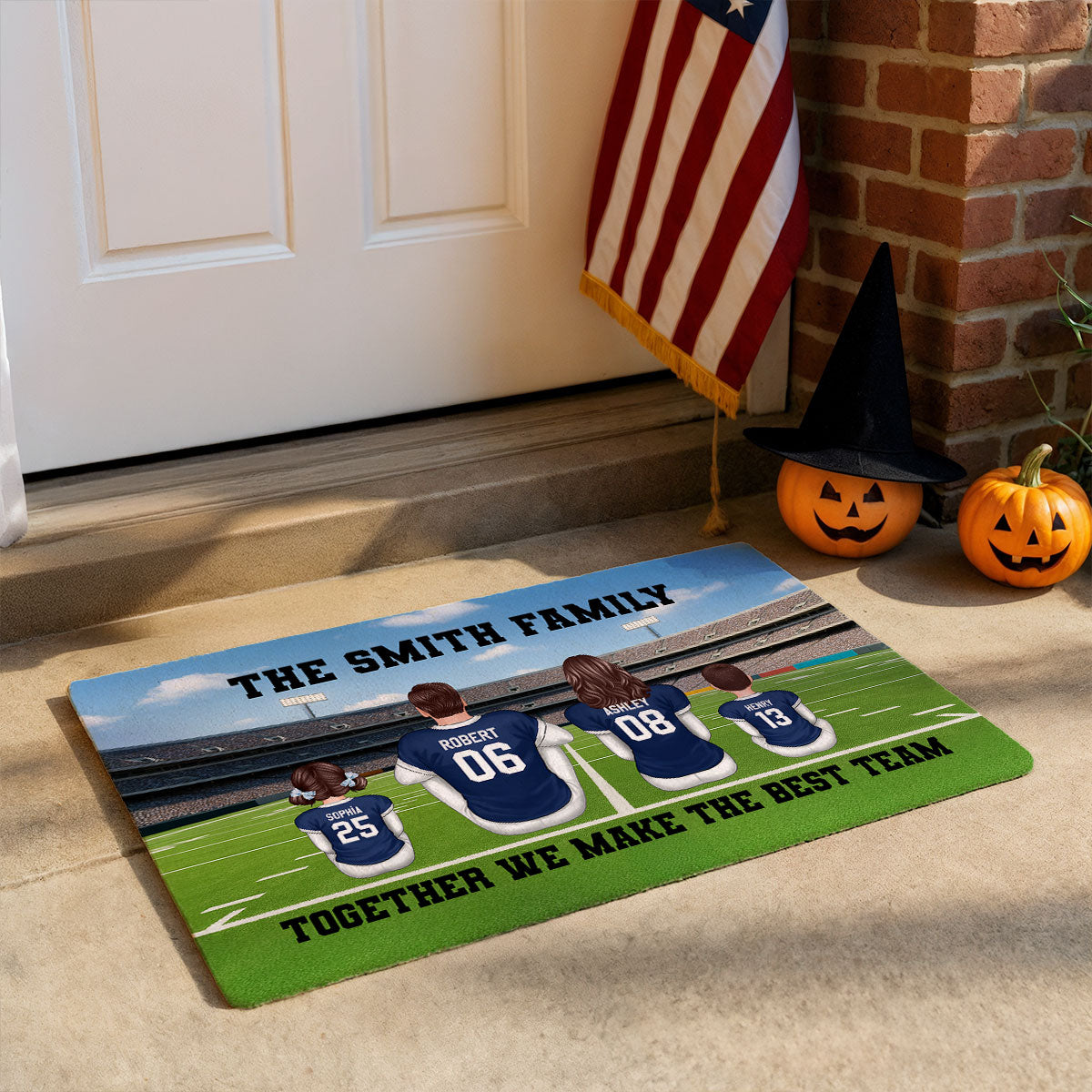 American Football Team Family Football Season Personalized Doormat