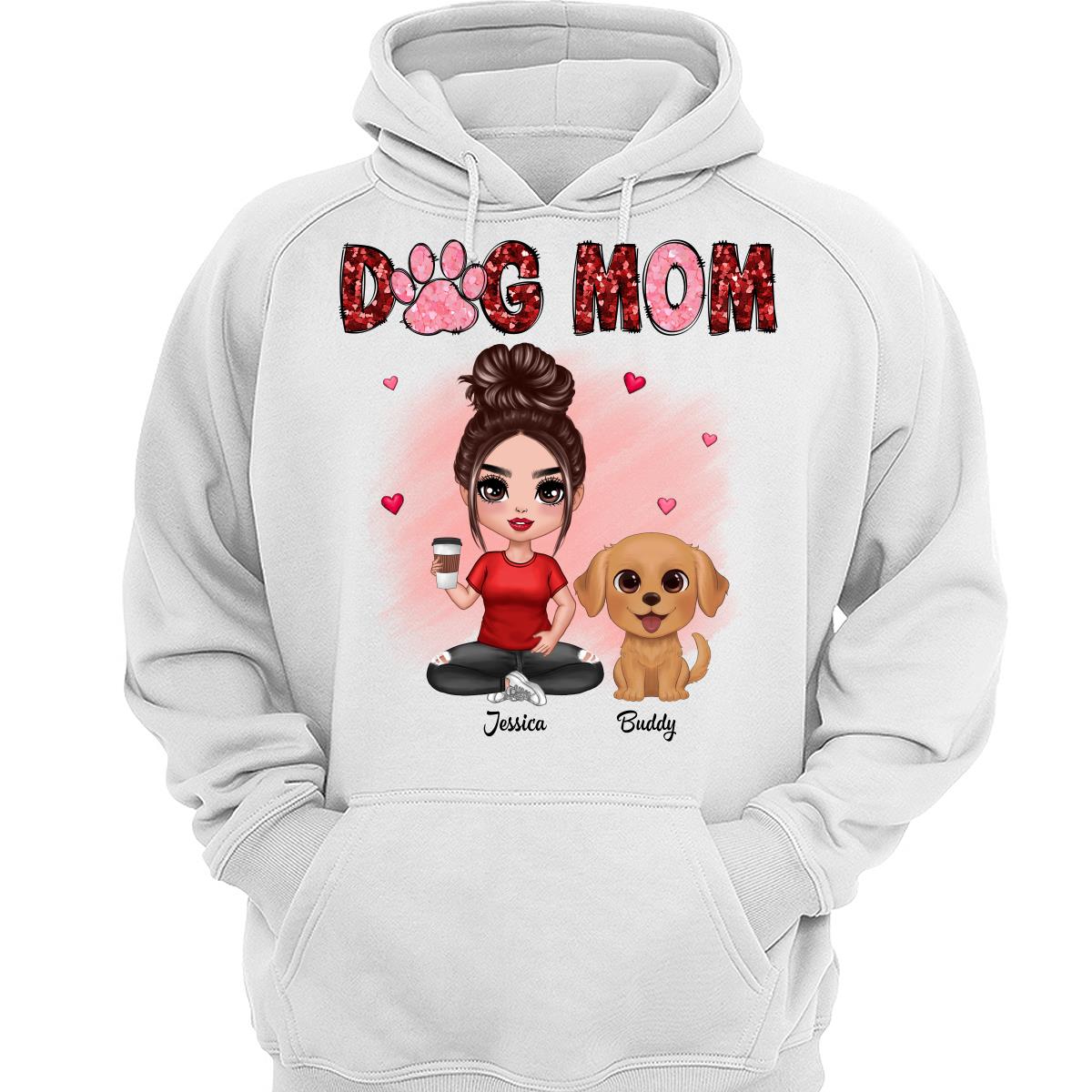 Watercolor Cute Dogs Valentine‘s Day Dog Mom Personalized Shirt