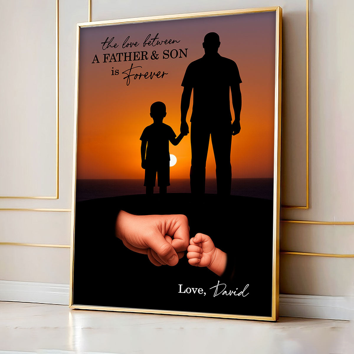The Love Between a Father and His Daughter Son is Forever Personalized Poster, Father's Day Gift for Dad
