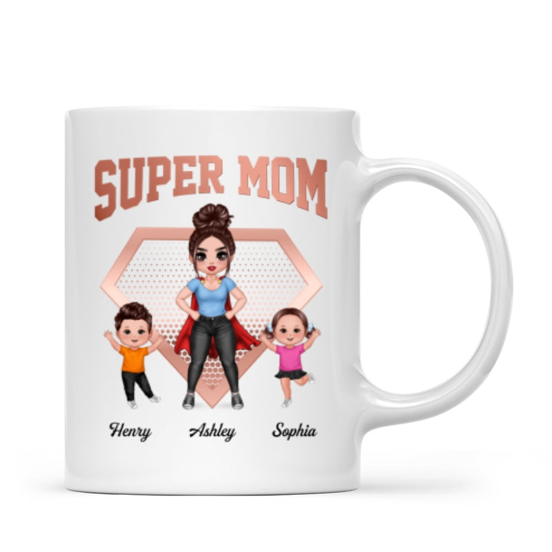 Super Mom Doll Mom & Doll Kids Personalized Mug