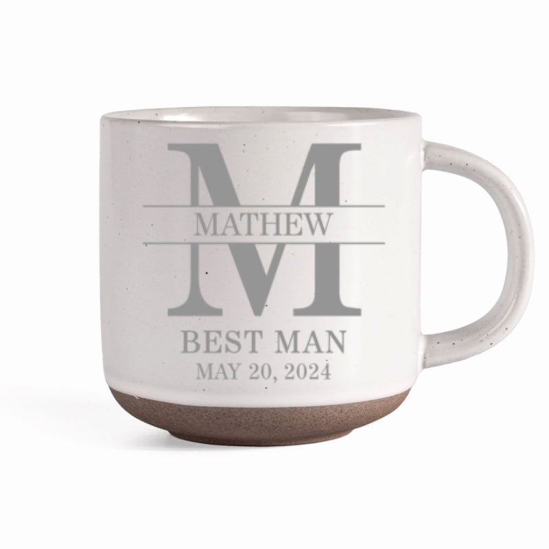 Groom Man Engraved Old Fashion Personalized Pottery Mug, Best Man Gift