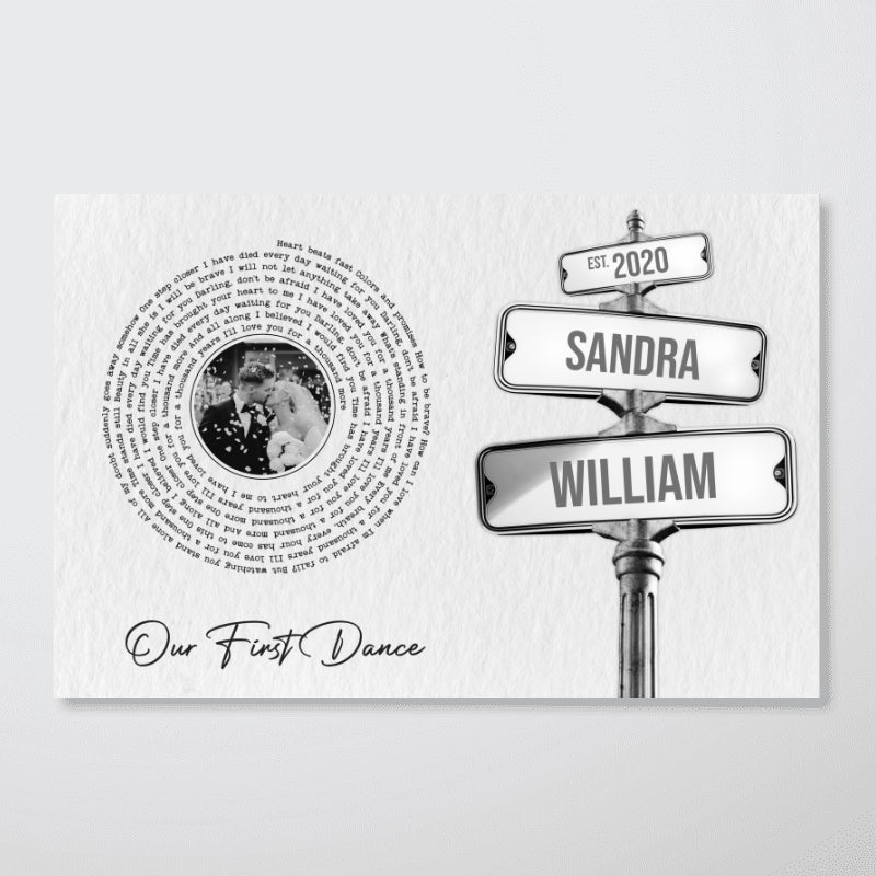 Personalized Vinyl Record Custom Couple Wedding Song Poster,  Gift Anniversary Gift for him, Gift for her