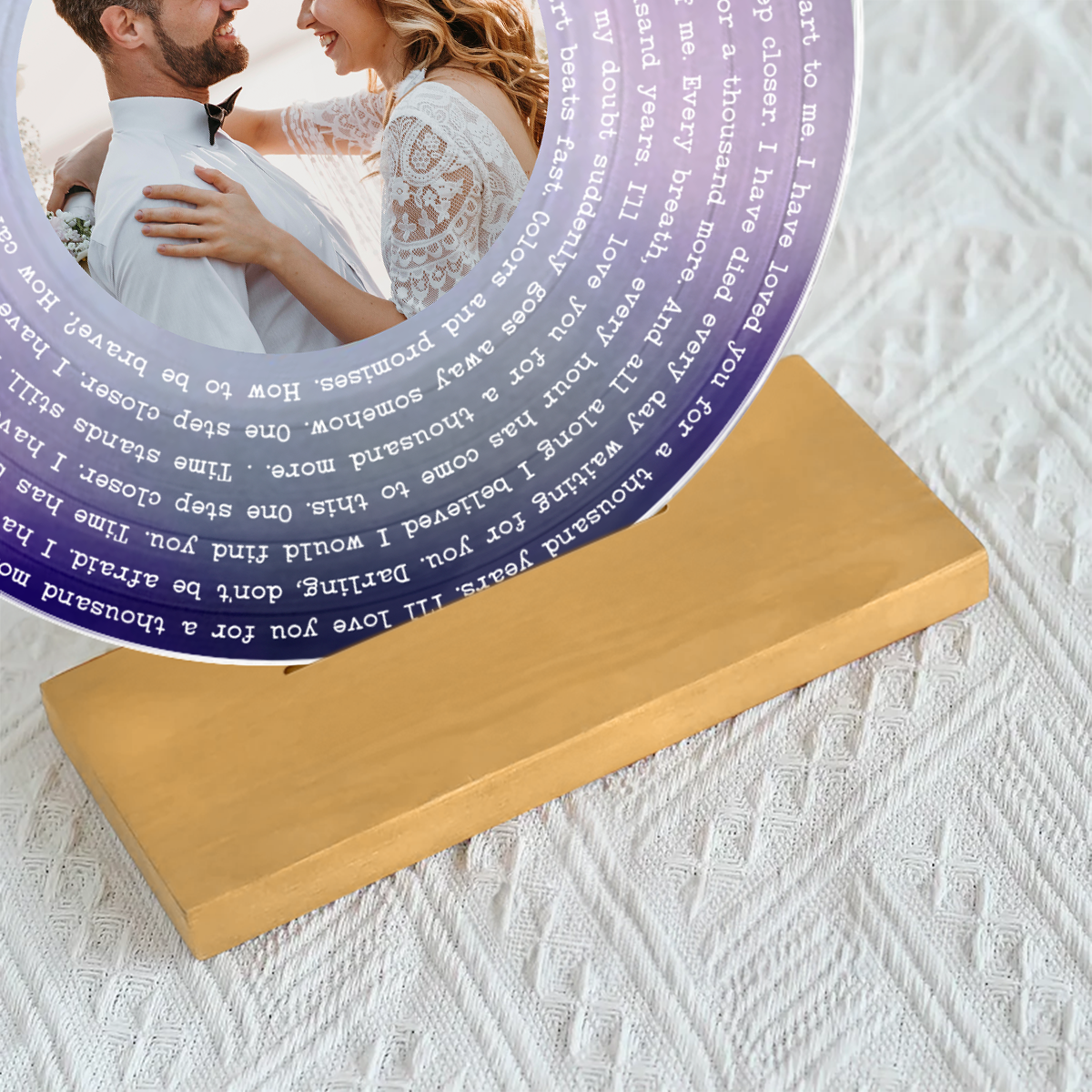 Personalized Vinyl Lyrics Record with Photo - Acrylic Song Plaque - Anniversary Wedding  Birthday Gift for Her Him