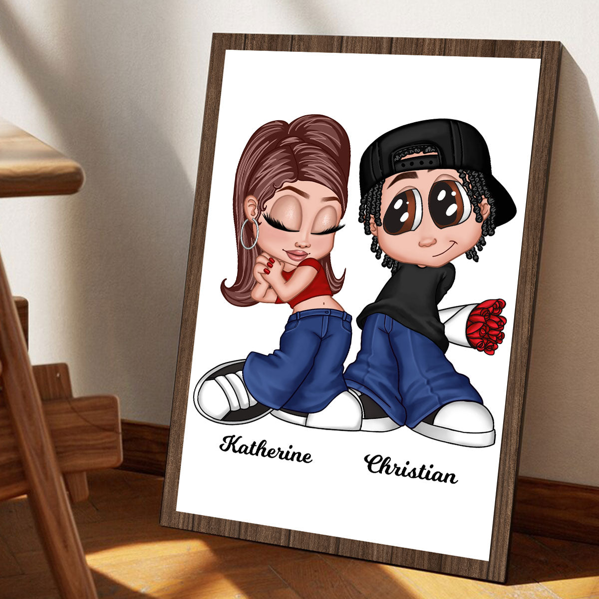 Y2K Couple Personalized Poster, Unique Valentine's Day Gift For Him, Gift For Her