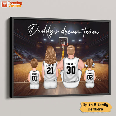 Basketball Team Personalized Family Poster Custom Gift for Dad Husband or Home Decor