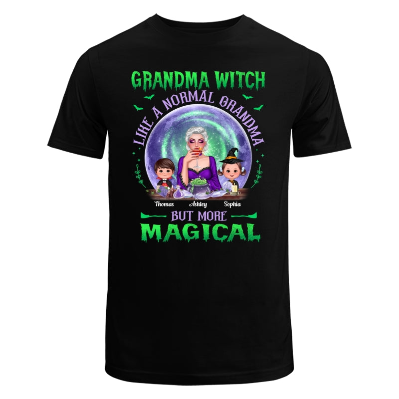 Halloween Grandma Mom Kids Green Purple Moon Personalized Shirt