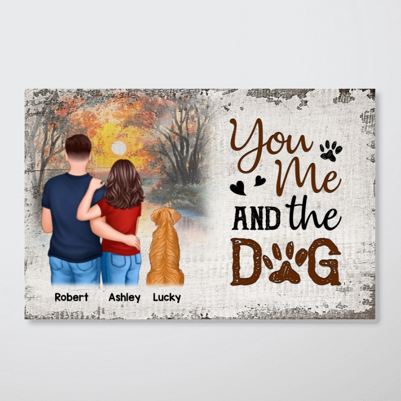 Couple And Dogs In Forest Personalized Poster