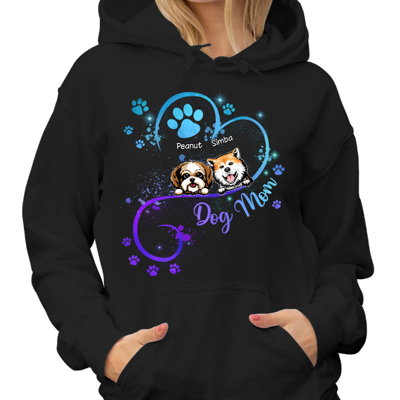 Peeking Dogs Dog Mom Heart Splash Personalized Shirt