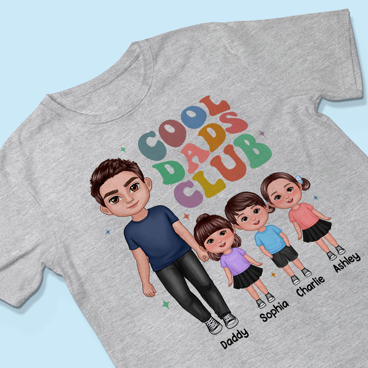 Cool Dad Club Doll Man And Kids Personalized Shirt