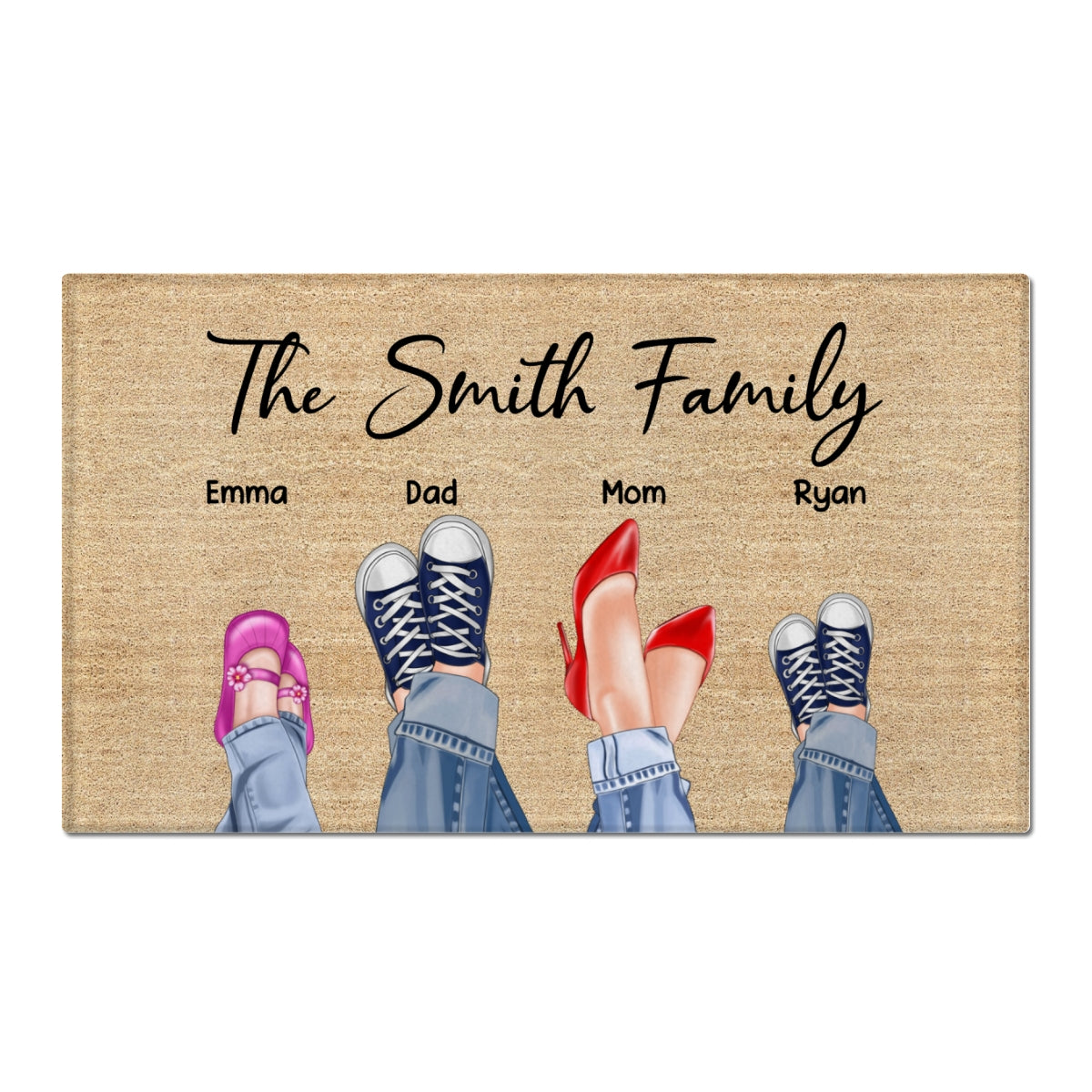 Family Shoes Housewarming Personalized Doormat