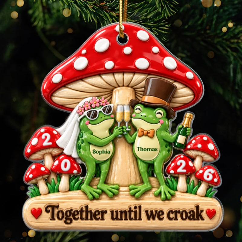 Together Until We Croak Couple 2D Flat - Personalized Acrylic Ornament - Togetherness Keepsake, Wedding, Bridal Shower Gifts, Anniversary & Engagement Gift