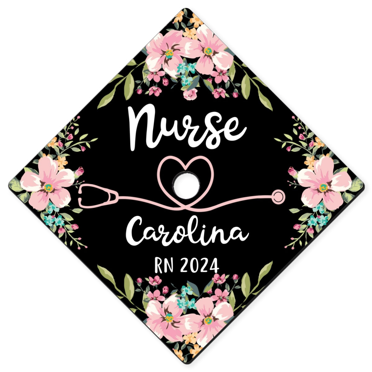 Nurse Graduation Gift Floral Theme Personalized Graduation Cap Topper