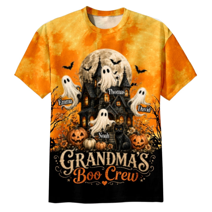 Halloween Theme Grandma Boo Crew - Personalized Shirt - Halloween Gift For Grandma