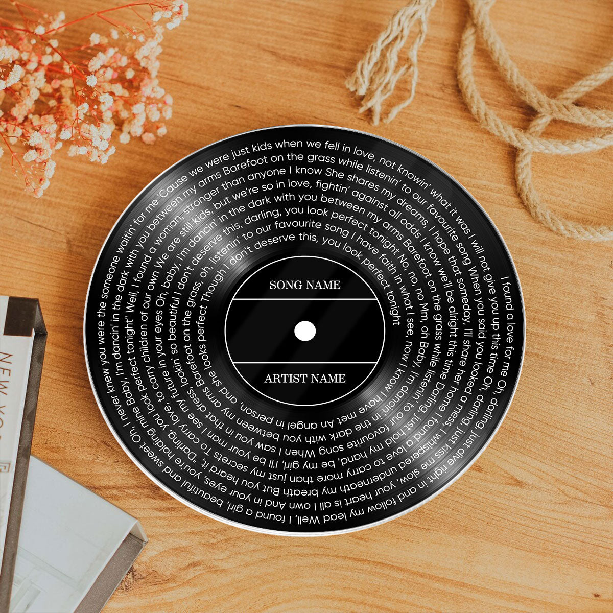 Our First Dance Vinyl Record Wedding Song Lyrics Acrylic Plaque, Perfect Anniversary Keepsake Gift For Couples For Her For Him