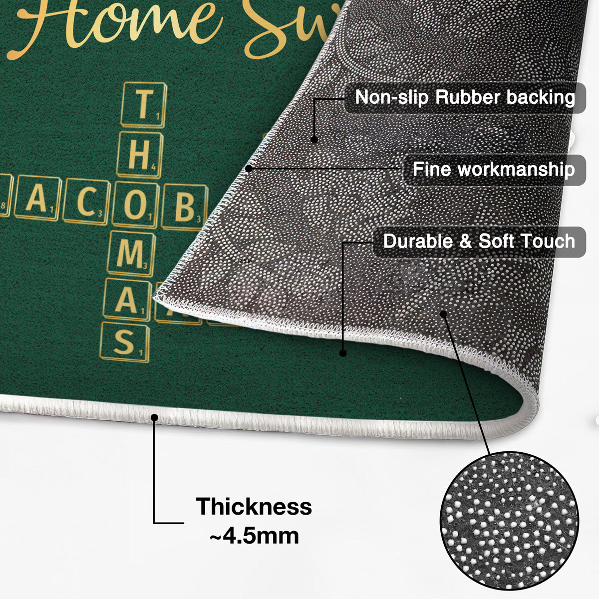 Home Sweet Home Crossword Puzzle Art Personalized Doormat