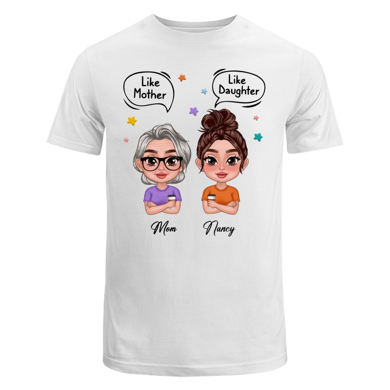 Like Mother Like Daughter Text Bubble Doll Women Thick Lips Personalized Shirt
