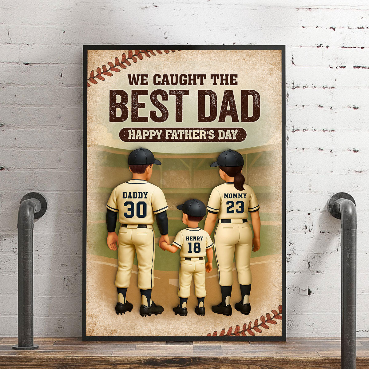 We Caught the Best Dad Baseball Personalized Poster, Meaningful Father's Day Gift for Dad, Gift for Husband