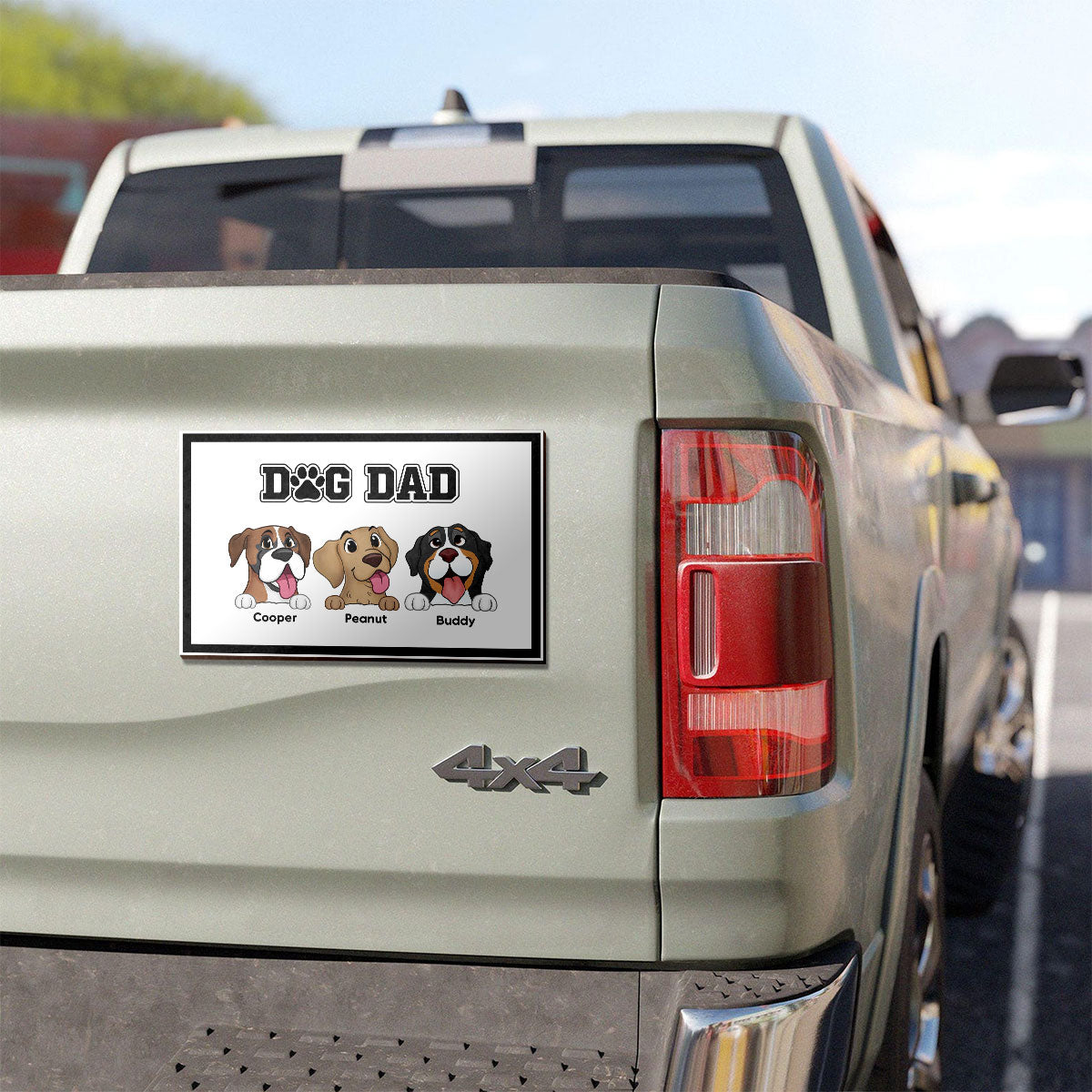 Dog Dad Personalized Car Magnet, Gift For Dog Lovers