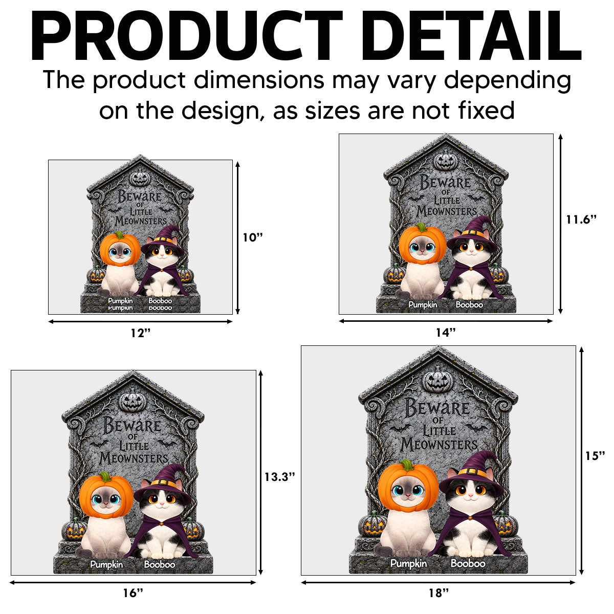 Little Meownsters Halloween Tombstone - Personalized Yard Sign - Halloween Decor For Cat Mom
