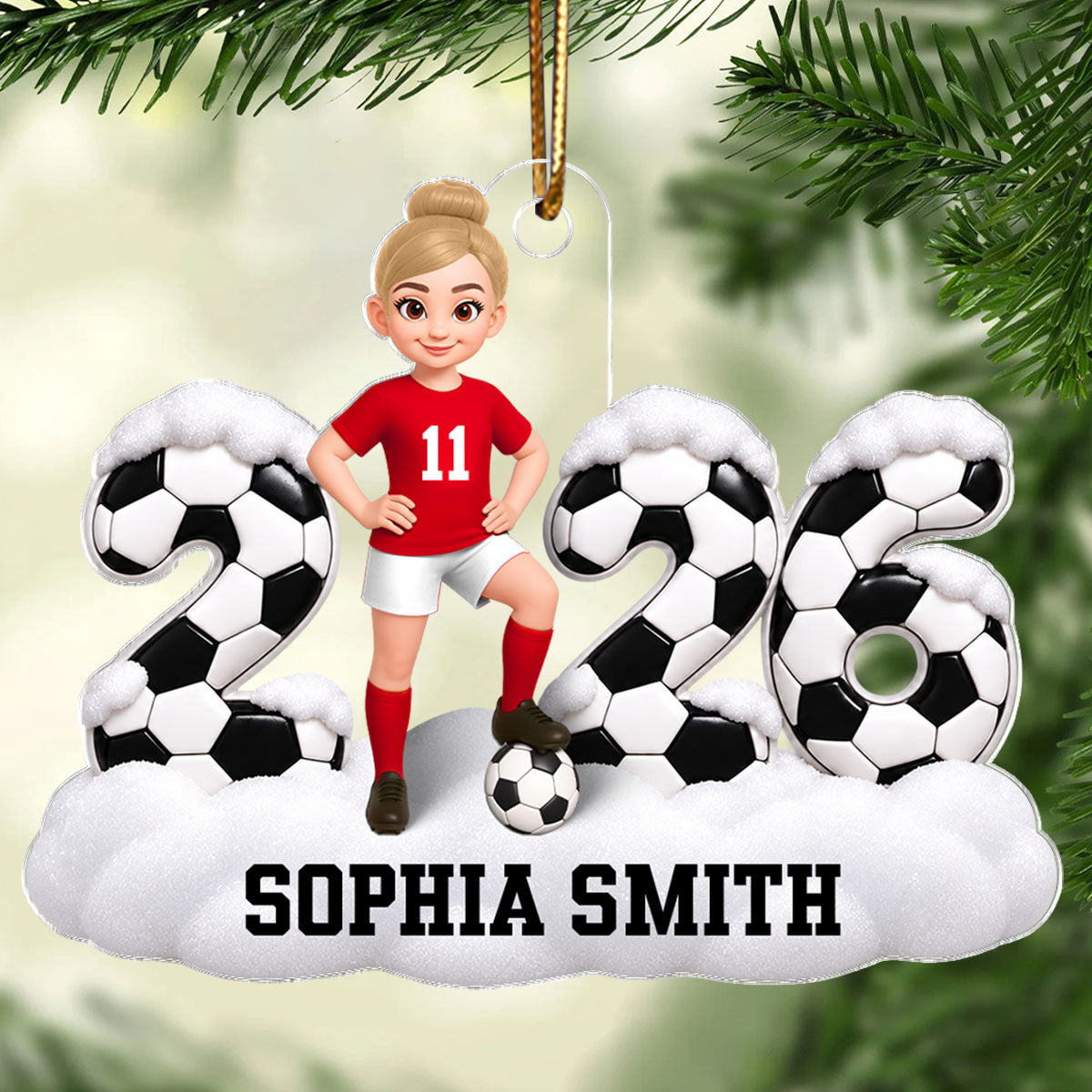 2026 Soccer Girl Boy - Personalized Acrylic Ornament - Christmas Gift For Daughter, Gift For Son