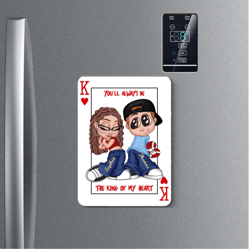 You're King/Queen Of My Heart Y2K Couple - Personalized Acrylic Fridge Magnet - Valentine's Day Gift, Anniversary Gift For Him, For Her