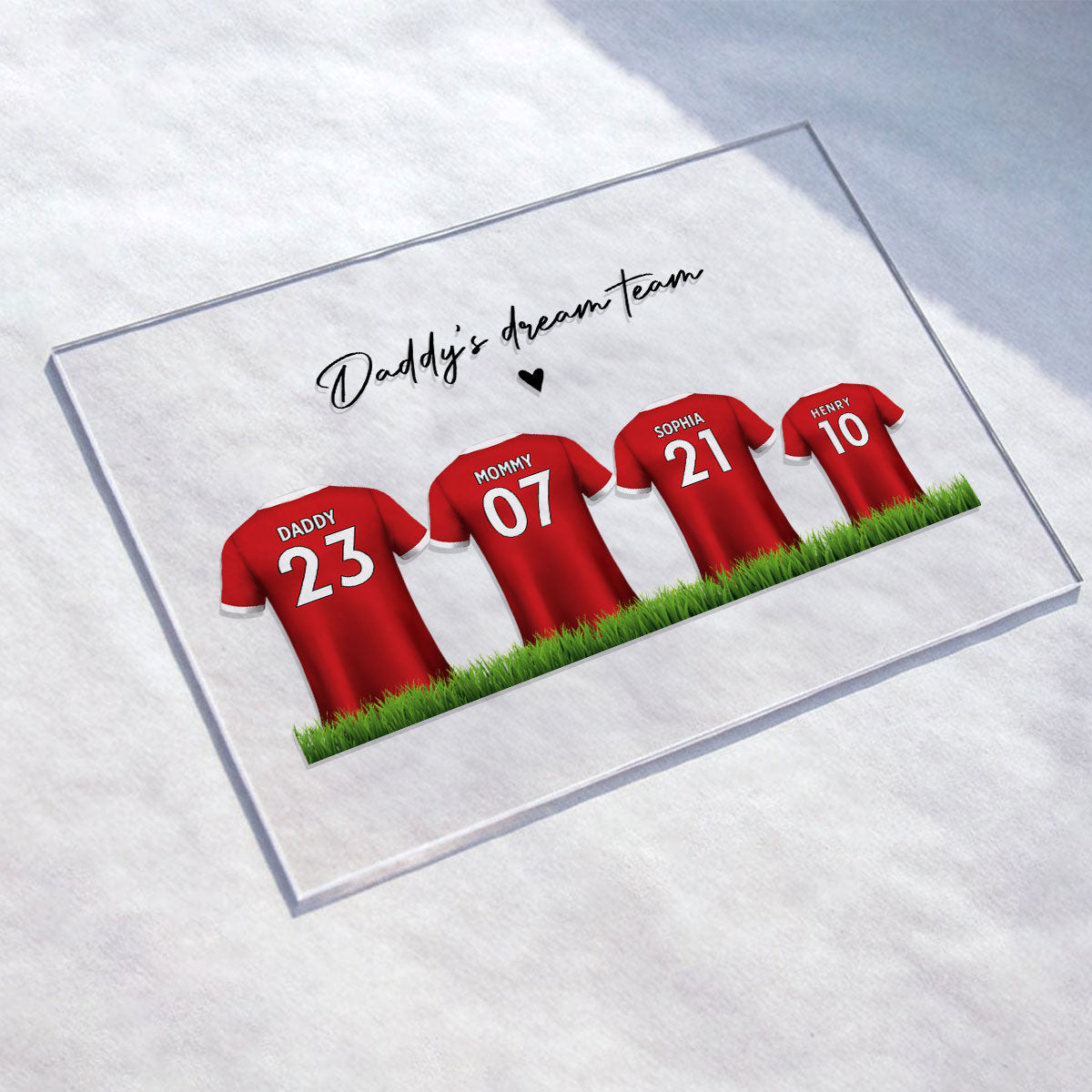 Daddy's Team Soccer Shirt Personalized Acrylic Plaque