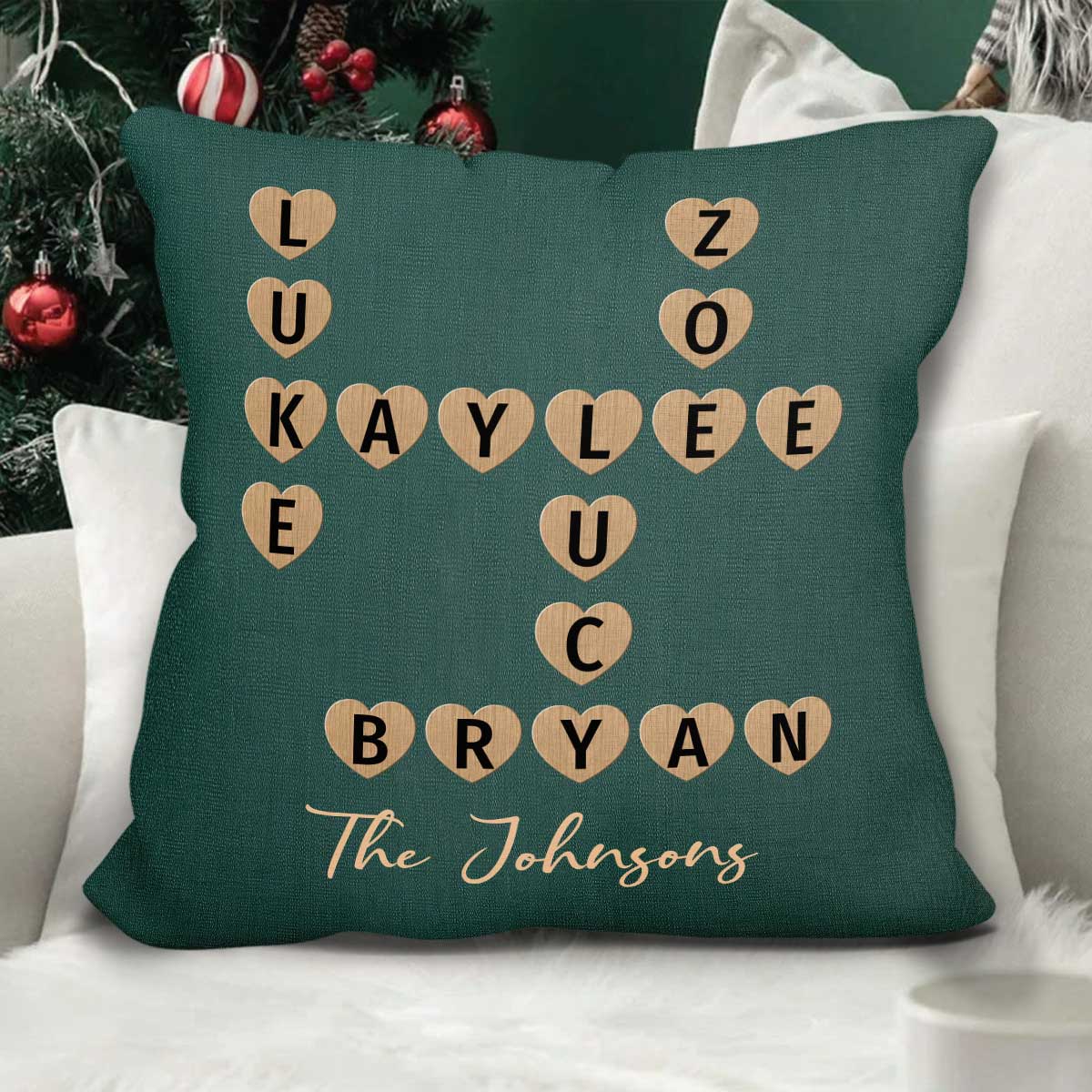 Grandkids Make Life Grand Crossword Puzzle Art Personalized Pillow