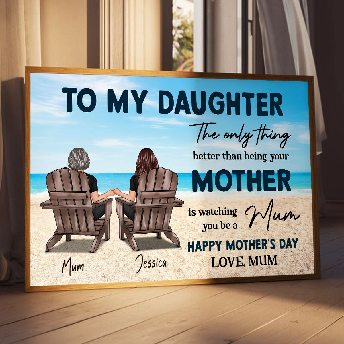 Beach Landscape To My Daughter From Mom Happy Mother's Day Personalized Poster, Gift For Daughter