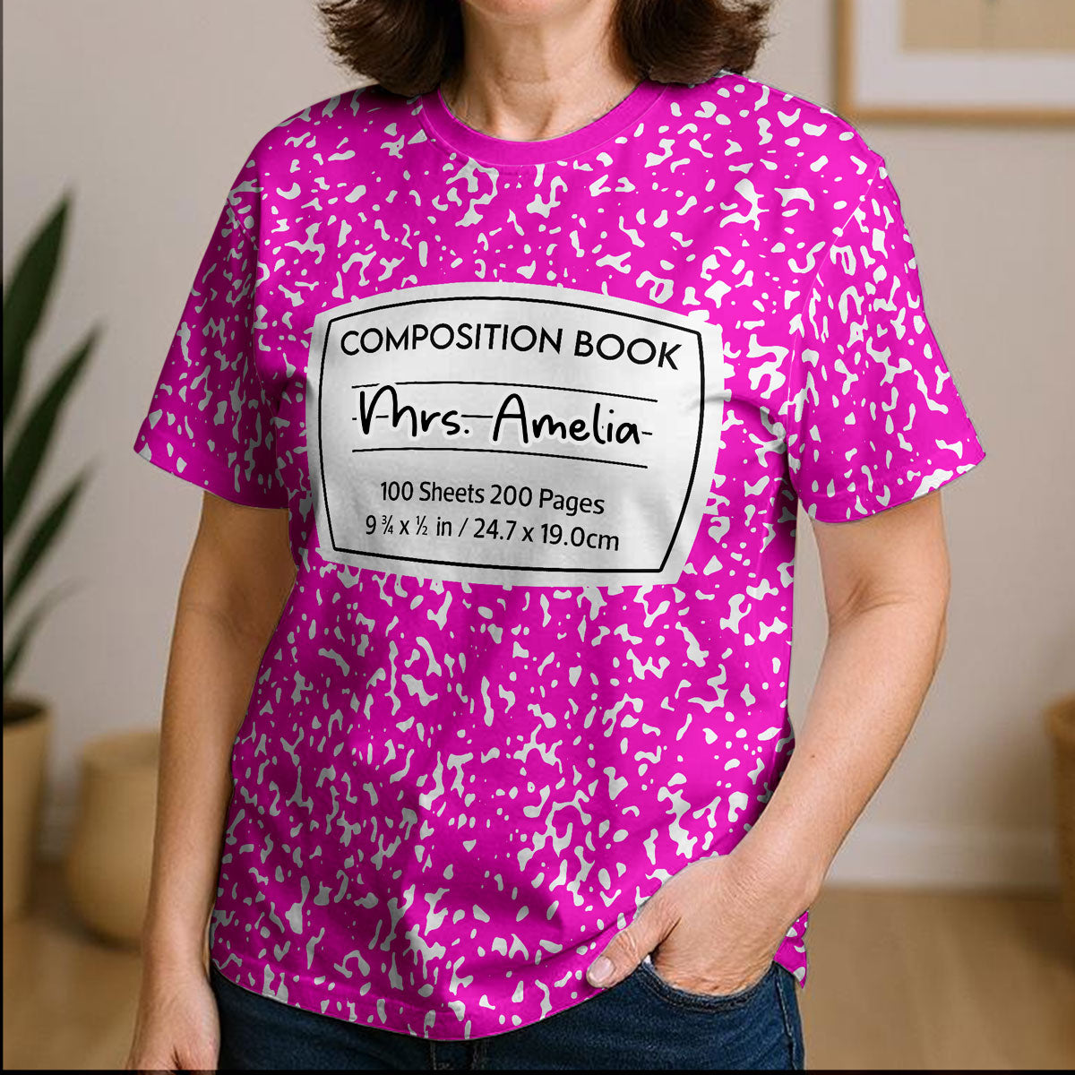 Notebook Theme Composition Book Personalized Group Matching Shirt, Halloween Costume For Teachers